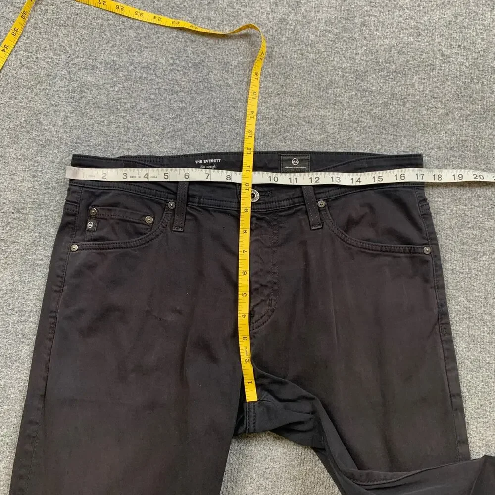 AG Adriano Goldschmied Pants Men 32 Dull Black Everett Slim Straight Leg *READ